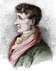 Ranskalaisen kirjailijan Joseph Joubertin (1754-1824) muotokuva. Bocourin kaiverrus "" Le Magasin viehättävässä""