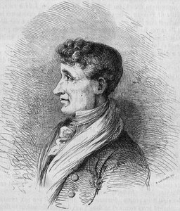Ranskalaisen kirjailijan Joseph Joubertin (1754-1824) muotokuva. Bocourin kaiverrus "" Le Magasin viehättävässä""
