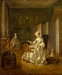 Sisustus kahdella naisella, 1730-luvun loppu - 1740-luvun alku tekijältä Étienne Jeaurat