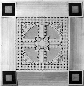 Kunnallispalatsin kartta - E.L. Boullée.