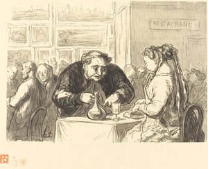 Kuvataidenäyttelyn buffetissa tekijältä Etienne after Honoré Daumier