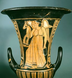 Berkeley Painterin verhiökrater (iso maljakko), joka kuvaa siivellistä henkeä. Etruskien sivilisaatio, 4. vuosisadalla eKr. tekijältä Etruscan