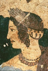 Muotokuva Velia Spurinasta - Yksityiskohta - Fresko, 4. vuosisadalla eKr tekijältä Etruscan