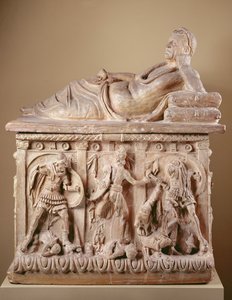 Cierary Urn, 2. vuosisadalla eKr. (terrakotta monivärisellä värillä)