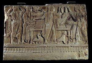 Etruskin antiikin aika: hautausmuistomerkki. Näyttely vainajasta hänen hautaussängyllään. Pariisi, Musee du Louvre tekijältä Etruscan Etruscan