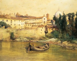 Italia, Rooma, vanha Santo Spirito -sairaala Sassiassa (Saxia), kirjoittanut Ettore Roesler Franz