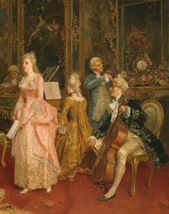 Konsertti Mozartin aikaan, 1853 (yksityiskohta) tekijältä Ettore Simonetti