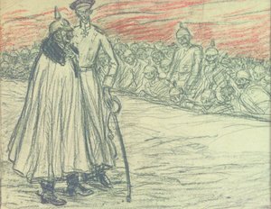 Saksan keisari kruununprinssin ja kaatuneiden kanssa tekijältä Eugeen van Mieghem