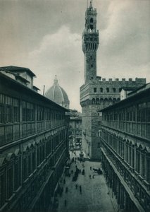 Palazzo Vecchio Uffizi-galleriasta, Firenzestä, Italiasta, 1927 tekijältä Eugen Poppel