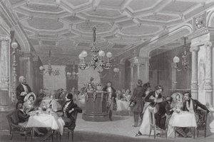 "Trois Freres Provenceaux", Palais Royal, Pariisi, kuuluisa ruokailutalo (kaiverrus)