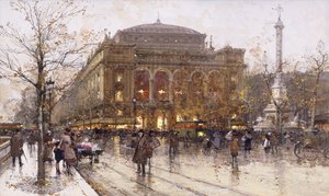 Place du Chatelet tekijältä Eugene Galien Laloue