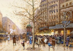 Pariisin katukuvaus tekijältä Eugene Galien Laloue