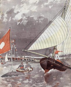 Regates Le Havressa vuonna 1892, perustuu herra Courbonin akvarelliin. tekijältä Eugene (after) Courboin