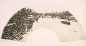 Ventilador, El Sena vist des del Pont Royal (Éventail, La Seine vue du Pont Royal) finlandès tekijältä Eugene Bejot