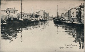 Canal St Martin, 1915 tekijältä Eugene Bejot