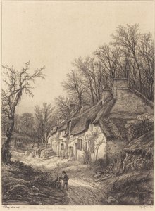 Mökit talvella, 1840. tekijältä Eugene Bléry