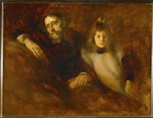 Alphonse Daudet ja hänen tyttärensä Edmee (maalaus kankaalle)