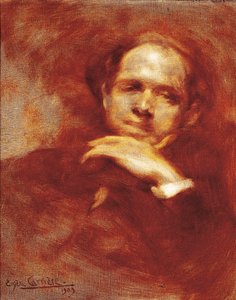 Pau Casalsin muotokuva, sellisti, kapellimestari ja espanjalainen säveltäjä (1876-1973) 1903 (öljy kankaalle) tekijältä Eugène Carrière