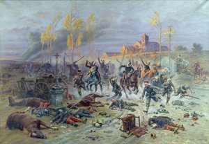 Ranskalaisten sotilaiden hyökkäys Marnen taistelussa, 8. tai 9. syyskuuta 1914, 1915