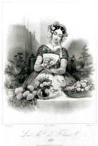 Kukkamyyjä, c. 1840 tekijältä Eugene Charles Francois Guerard