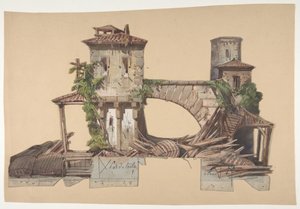 Suunnittelu lavastoon Pariisin oopperassa, 1830-90. tekijältä Eugene Ciceri