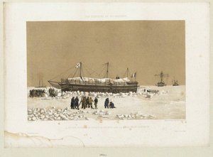 Kelluva akku Tonnante jäällä lähellä Kinburnia, 1856 tekijältä Eugene Ciceri