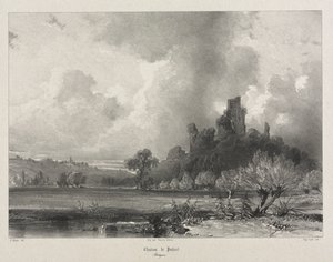 Kuvankauniita ja romanttisia matkoja muinaisessa Ranskassa. Bretagne: Chateau de Penhoet tekijältä Eugene Ciceri