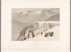 Vaeltajia Mont Buetin huipulla Le sommet du Buet (otsikko esineessä) Nähtävyydet Sveitsissä, Savoyssa ja Tirolissa (sarjan nimi) La Suisse, la Savoie et le Tyrol (sarjan nimi esineellä)