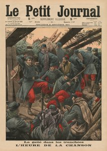 Iloiset juhlat juoksuhaudoissa, Song Time, etukannen kuvitus Le Petit Journalista, liite kuva, 6. joulukuuta 1914