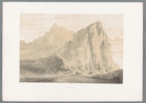 Behistun-vuori Iranissa Mont Bi Sutoun (otsikko esineessä) Persialaiset maisemat (sarjan nimi) Perse modern (sarjan nimi)