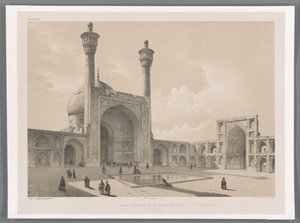 Isfahanin perjantaimoskeijan sisäpiha Cour intérieure de la grande mosquee (Ispahan) (otsikko esineessä) Persialaiset maisemat (sarjan nimi) Perse modern (sarjan nimi)
