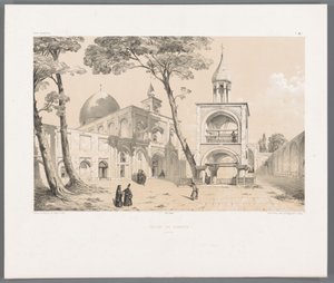 Isfahanin Vankin katedraali Eglise de Djoulfa Ispahan (otsikko esineessä) Persialaiset maisemat (sarjan nimi) Perse modern (sarjan nimi) tekijältä Eugene Flandin
