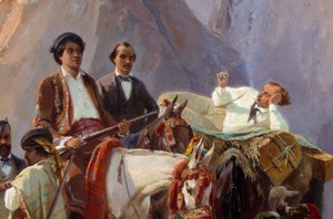 Alexandre Dumas ja hänen ystävänsä tekivät vuonna 1846 muiston matkasta Pariisista Cadiziin. Edustus Alexandre Dumasista, isästä ja pojasta, Louis Boulangerista, Eugene Giraud