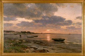 E. Dücker, auringonlasku Itämerellä