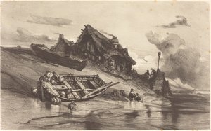 Kalastajan mökit tekijältä Eugene Isabey
