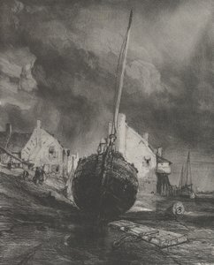 Saint-Valéry-sur-Sommen muisto, 1833. tekijältä Eugene Isabey