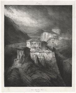 Kuvankauniita ja romanttisia matkoja vanhassa Ranskassa: Auvergne (osa II): St. John Church, Thiers, levy 129 tekijältä Eugene Isabey
