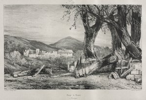 Kuvankauniita ja romanttisia matkoja vanhassa Ranskassa: Auvergne voi. II, Royatin rotko, levy 79, 1830 tekijältä Eugene Isabey