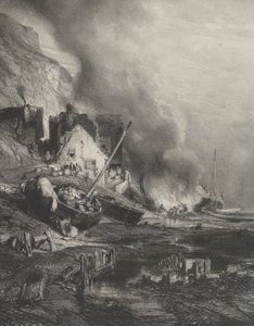 Laivan uudelleenasennus laskuveden aikaan, 1833. tekijältä Eugene Isabey