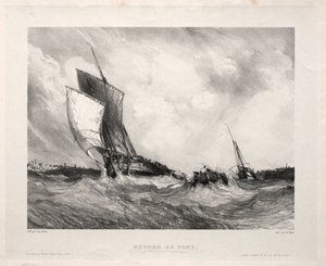 Kuusi merijalkaväkeä: Paluu satamaan, 1833. tekijältä Eugene Isabey