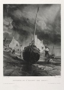 Kuusi merijalkaväkeä: Souvenir Saint Valéry-sur-Somme, 1833. tekijältä Eugene Isabey