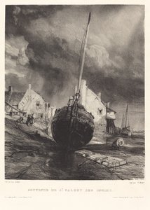 St. Valéry sur Sommen matkamuisto tekijältä Eugene Isabey