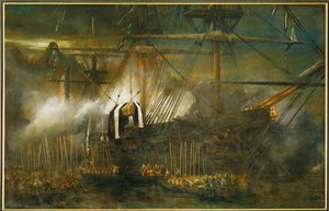 Napoleon I:n tuhkan siirto La Belle Poule -aluksella (maalaus kankaalle)