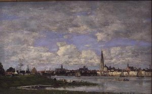 Antwerpen Flanderin kärjestä (öljy kankaalle) tekijältä Eugene Louis Boudin
