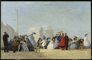 Ranta lähellä Trouvilleä, 1864 tekijältä Eugene Louis Boudin