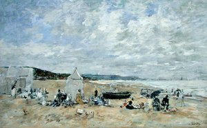 Rantakuvaus (öljy kankaalle) tekijältä Eugene Louis Boudin