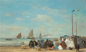 Rantakohtaus Trouvillessa, 1863. tekijältä Eugene Louis Boudin