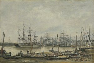 Bordeaux, laiturit, 1874 tekijältä Eugene Louis Boudin