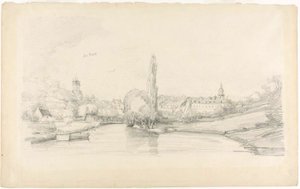 Canal Scene lähellä Brysseliä tekijältä Eugene Louis Boudin