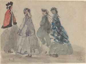 Neljä naista Trouvillessa, 1865. tekijältä Eugene Louis Boudin